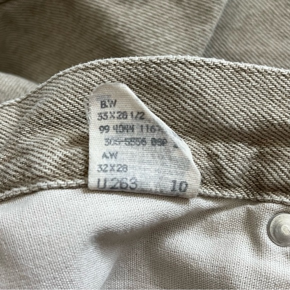 Vintage Lee Baggy Jeans 14P Tan High Rise 80’s 29in Waist Retro Mom Khaki Denim - Picture 4 of 12